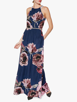 Gina Bacconi Avis Floral Dress, Blue