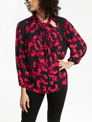 AND/OR Courtney Tie Neck Blouse, Rara Floral
