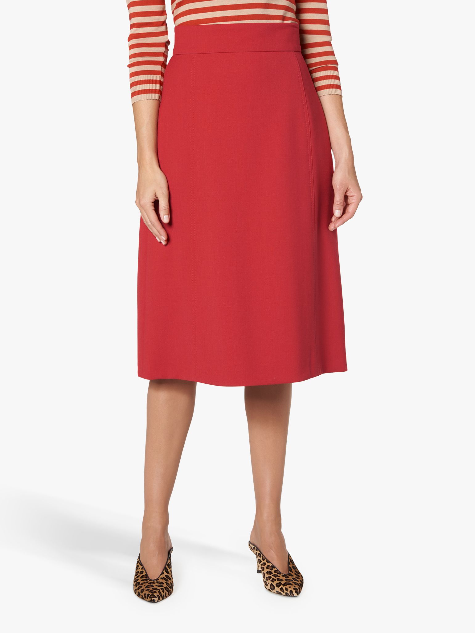 L.K.Bennett Adriana A-Line Skirt, Red