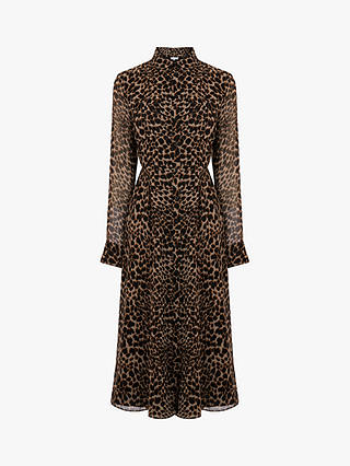 Warehouse Leopard Print Dress, Brown Print