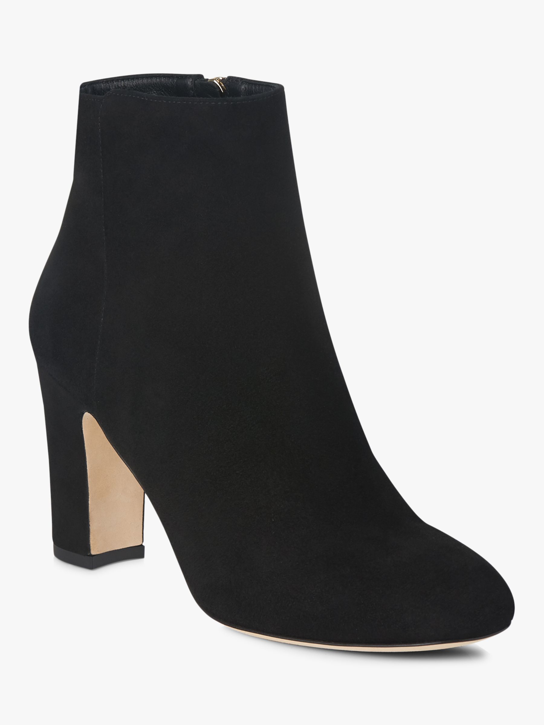 L.K.Bennett Ayla Suede Block Heel Ankle Boots, Black