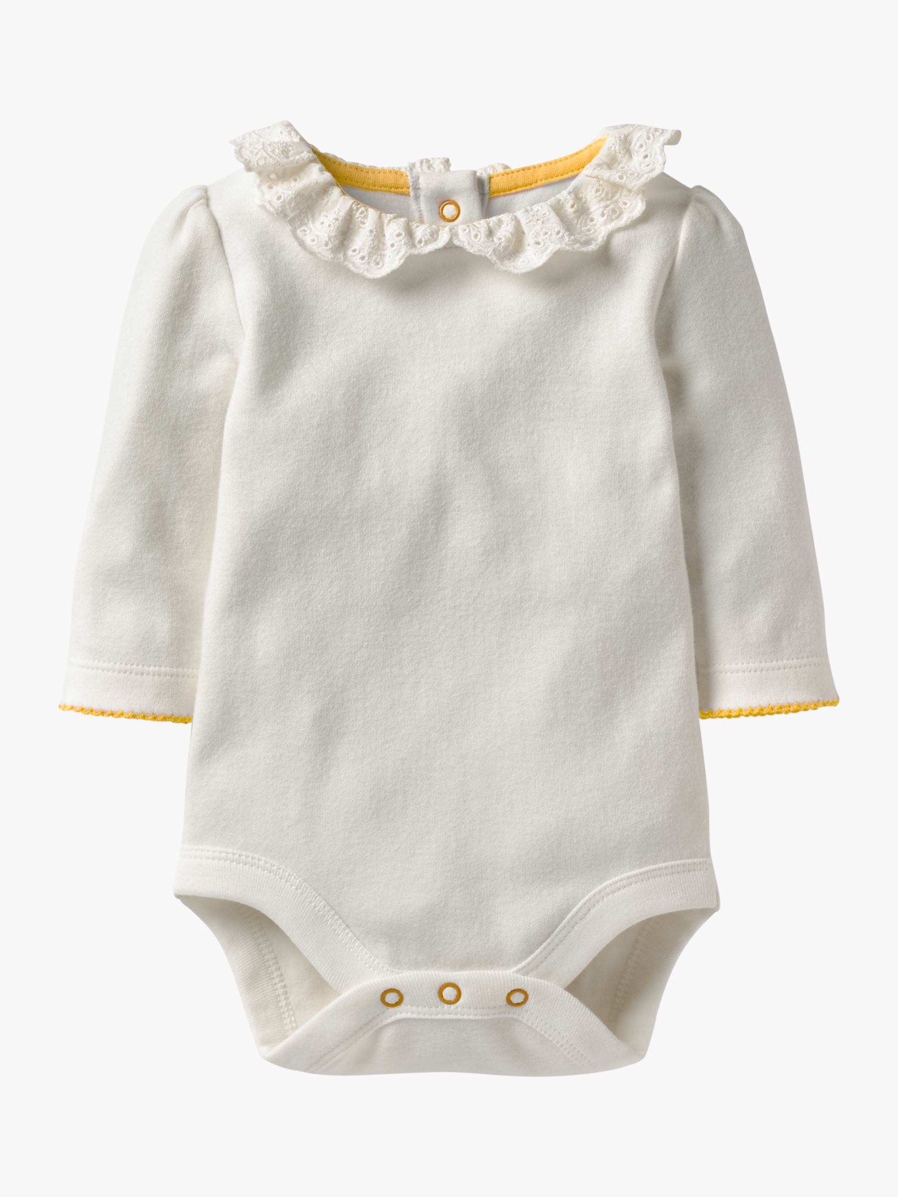 Mini Boden Baby Pretty Collar Bodysuit, Ivory