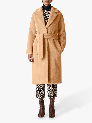 Whistles Textured Wool Belted Coat
