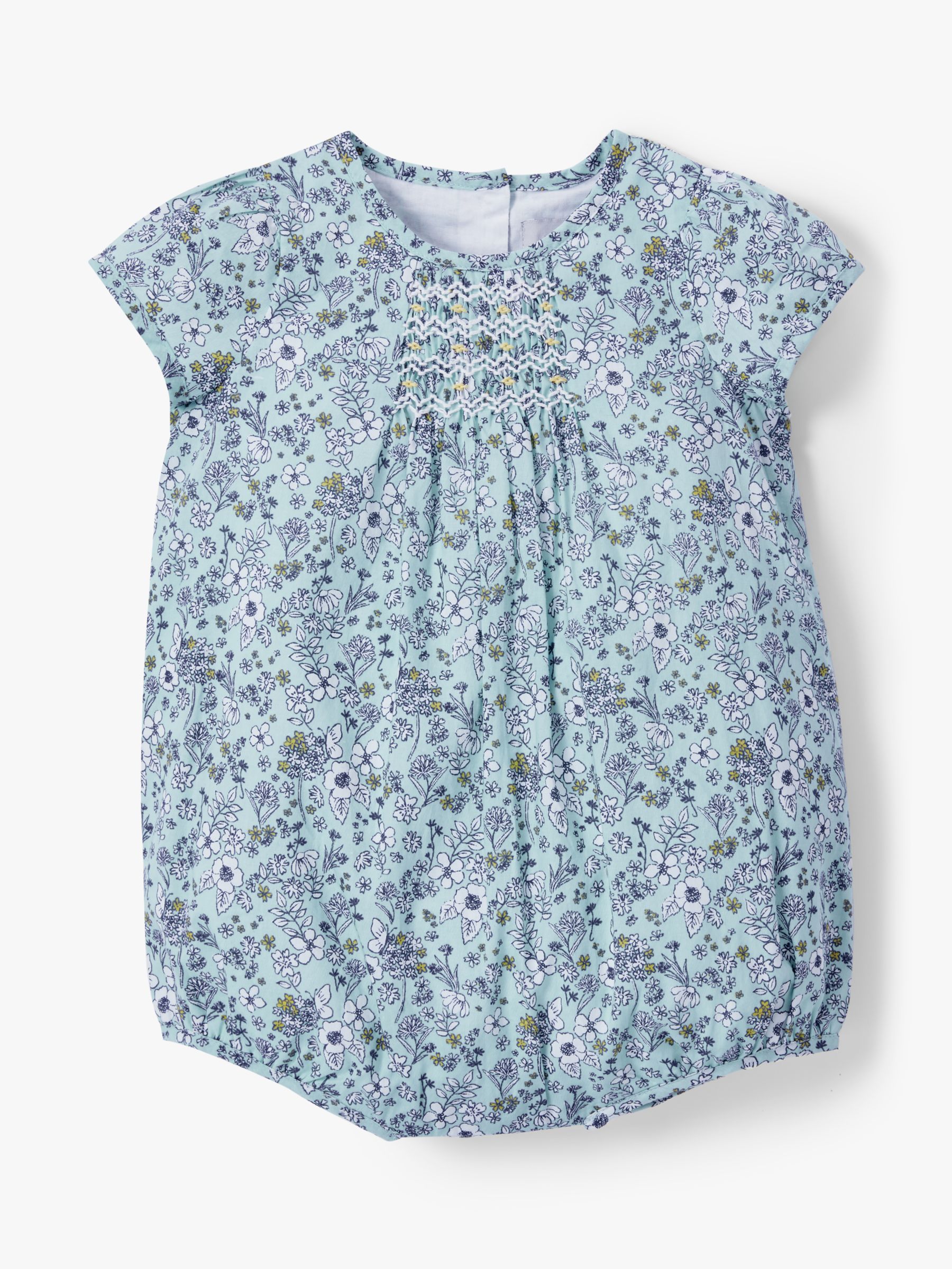 John Lewis & Partners Heirloom Collection Baby Ditsy Floral Romper, Blue
