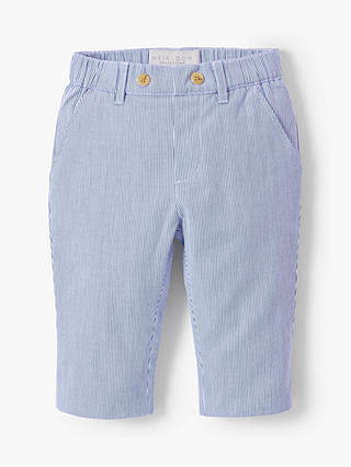 John Lewis & Partners Heirloom Collection Baby Textured Stripe Trousers, Blue