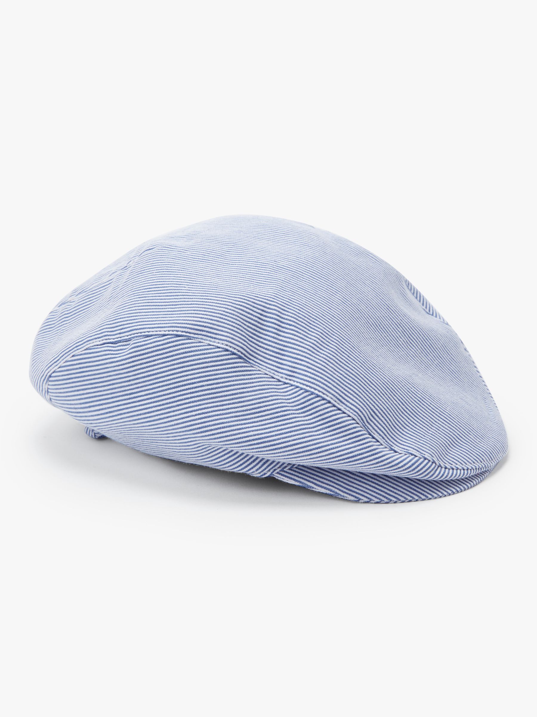 John Lewis & Partners Baby Textured Stripe Flat Cap, Blue