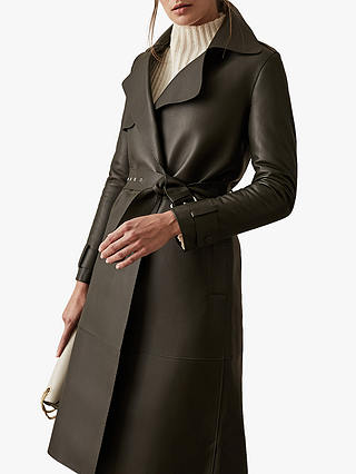 Reiss Roma Leather Mac Coat