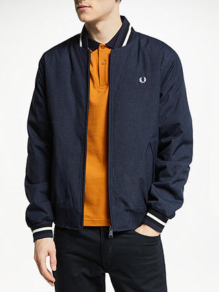 Fred Perry Marl Bomber Jacket, Navy
