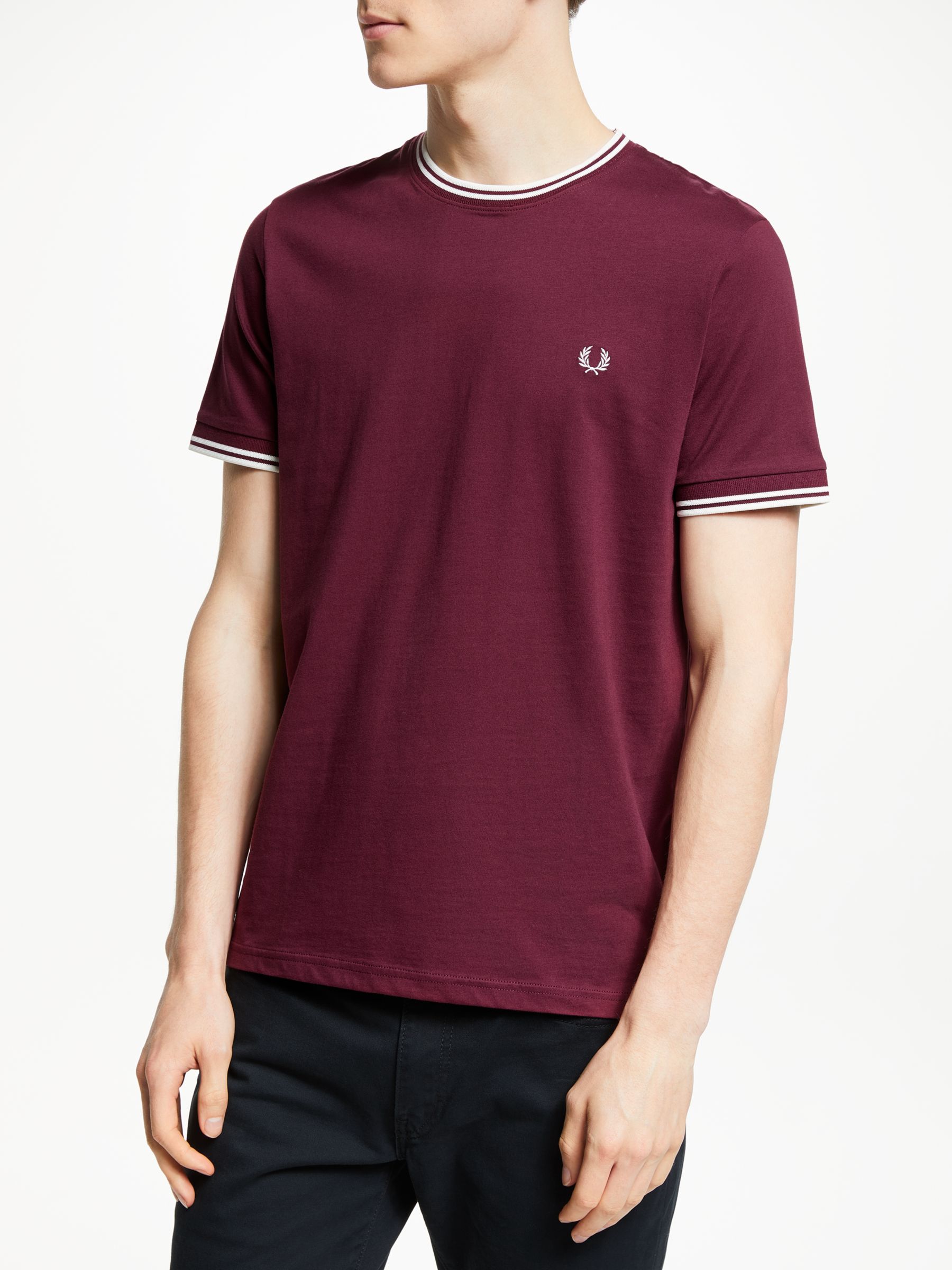 Fred Perry Twin Tipped T-Shirt, Aubergine, M
