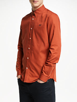 Fred Perry Long Sleeve Button Down Shirt, Paprika