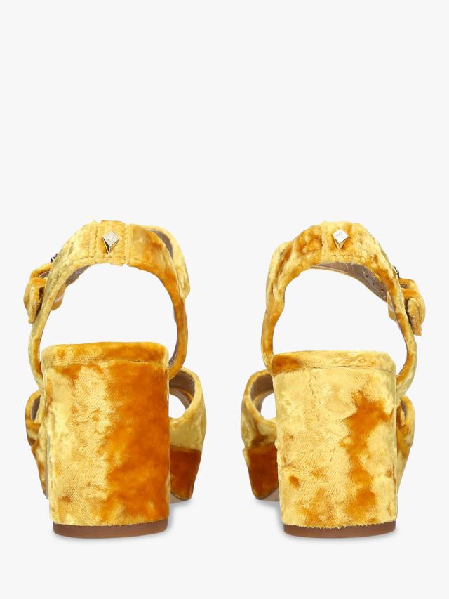 Sam Edelman Jolene Block Heel Sandals Yellow Velvet 2