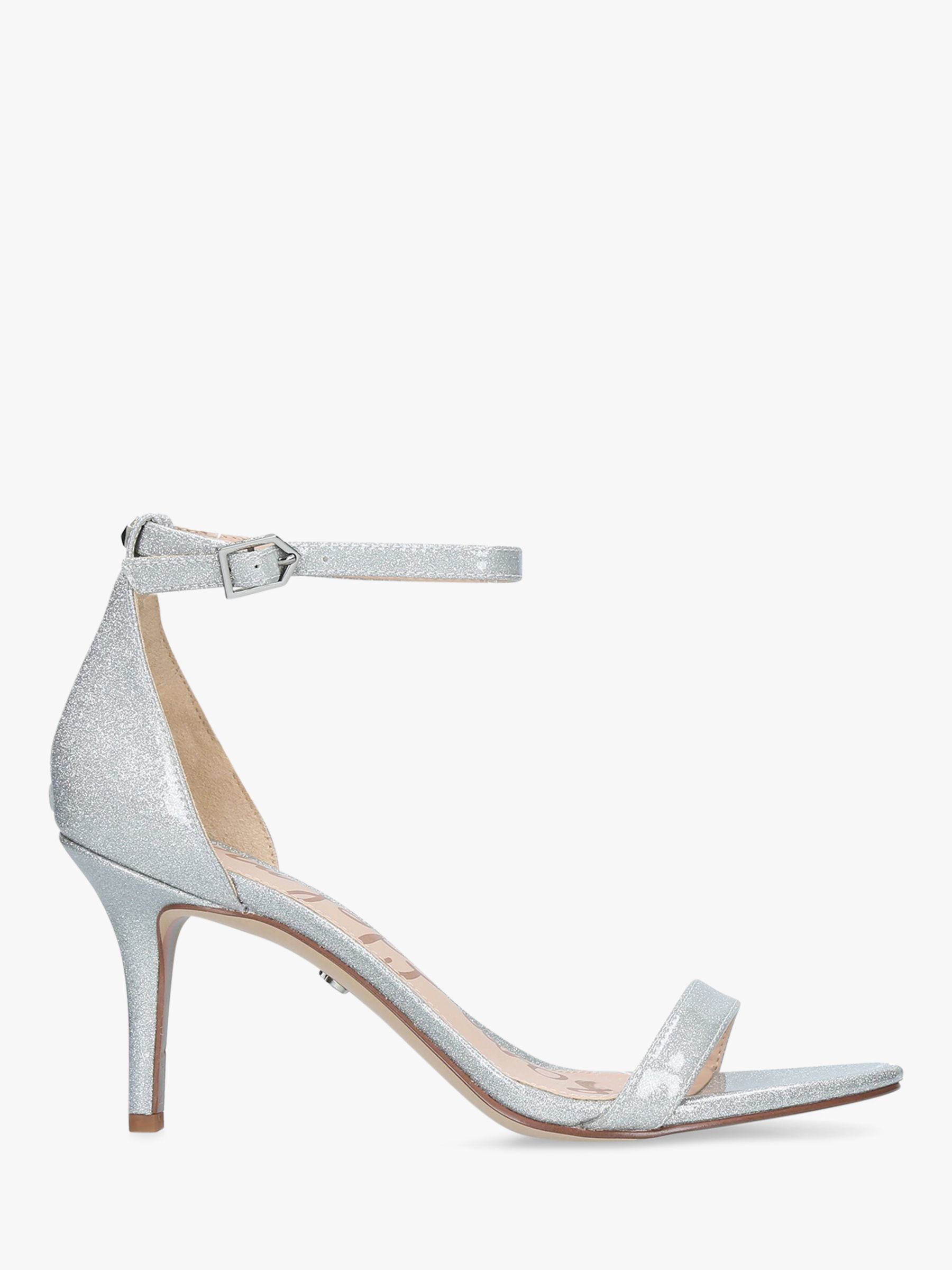 Sam Edelman Patti Ankle Strap Heeled Sandals, Silver