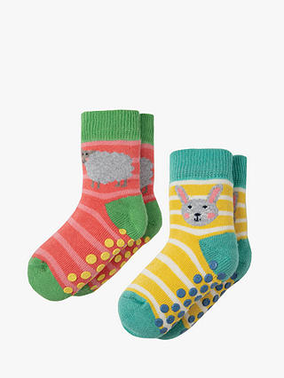 Frugi Baby Organic Cotton Grippy Socks, Multi