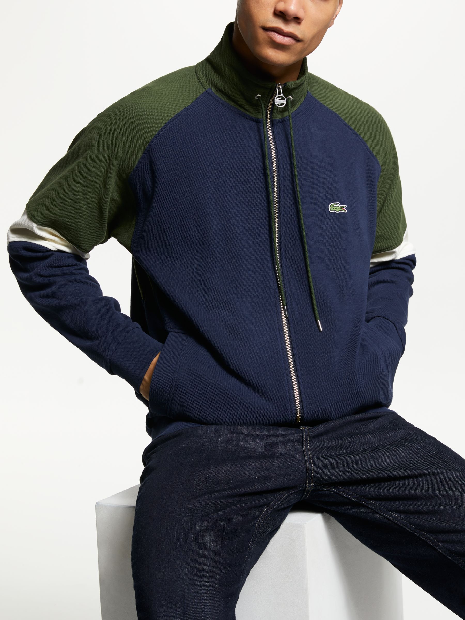 lacoste colour block hoodie
