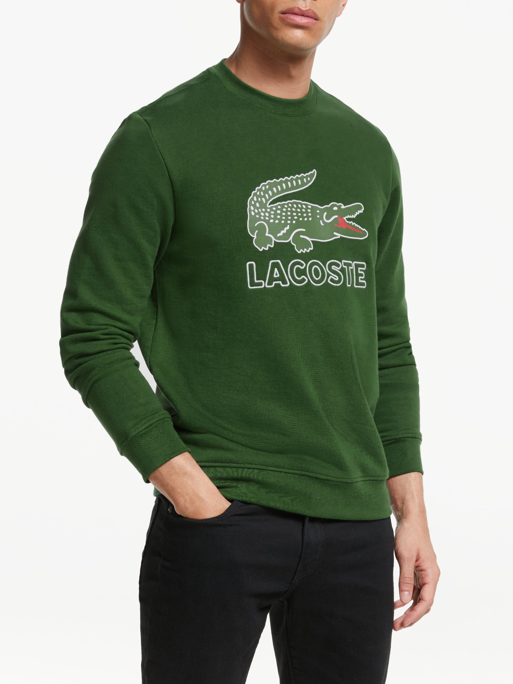 lacoste logo crew sweatshirt