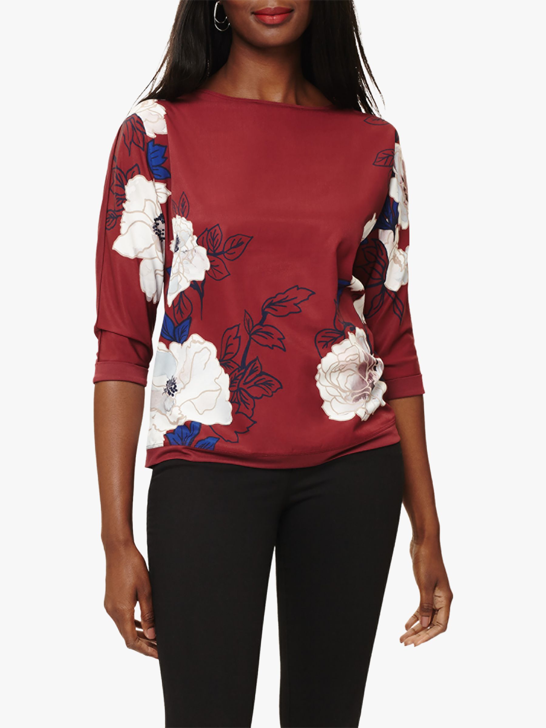 Phase Eight Laudine Floral Top, Brick