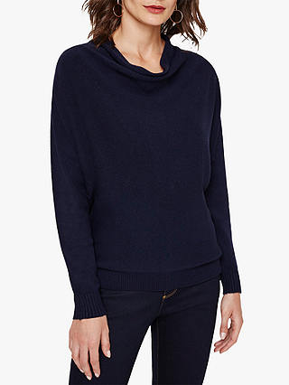 Phase Eight Cheri Neck Knitted Top, Navy