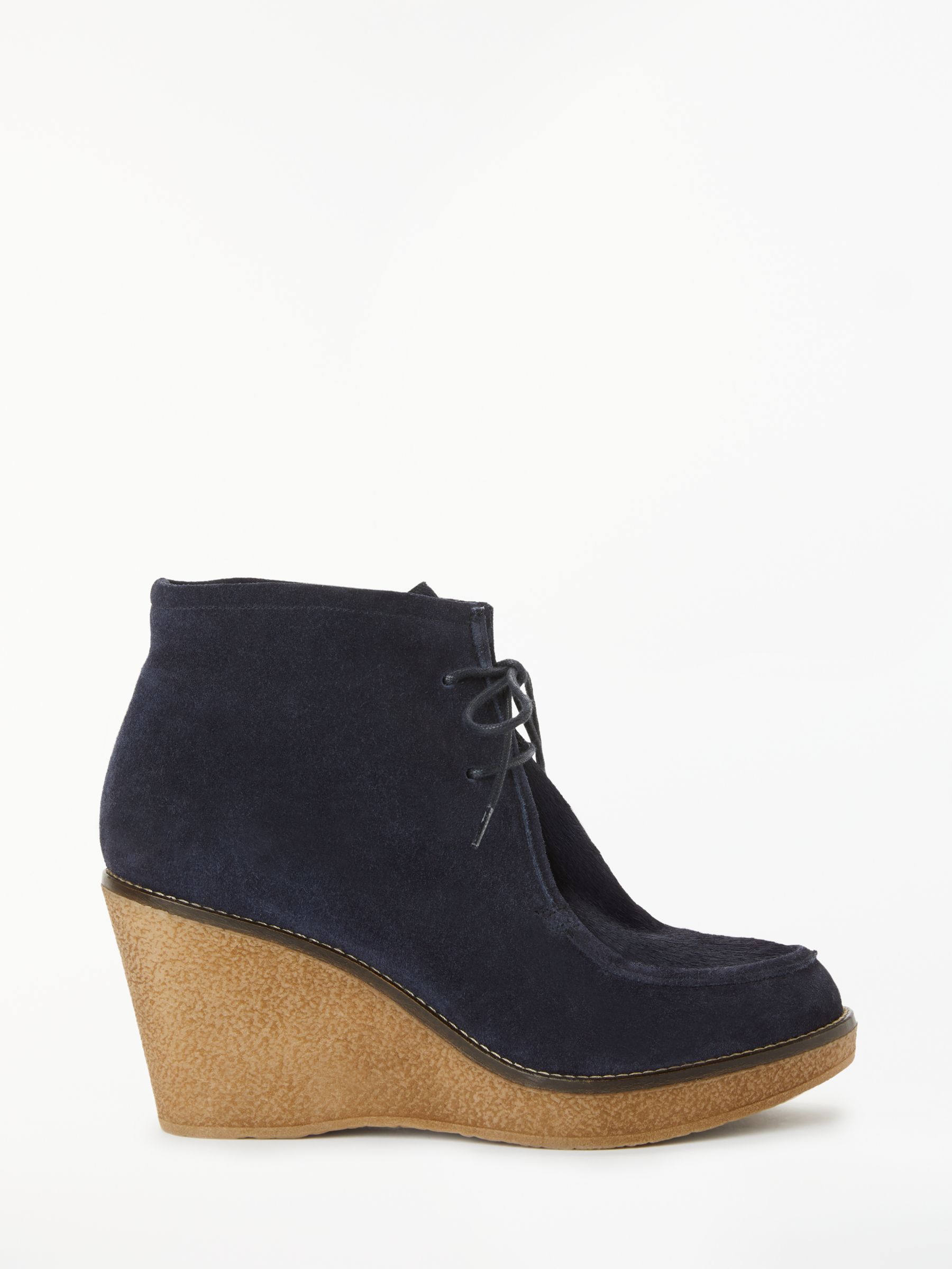 navy wedge ankle boots