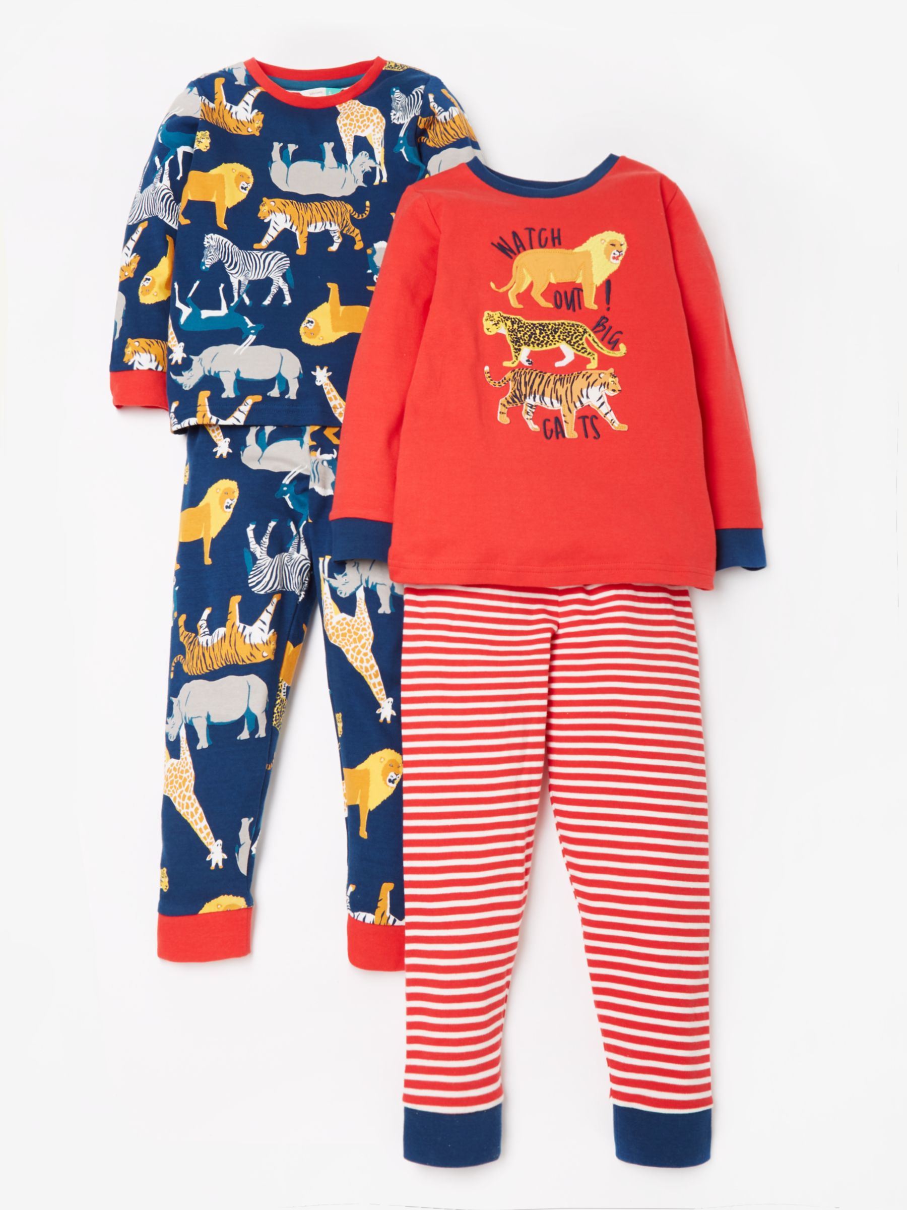John Lewis & Partners Boys' Safari Pyjamas, Pack of 2, Multi