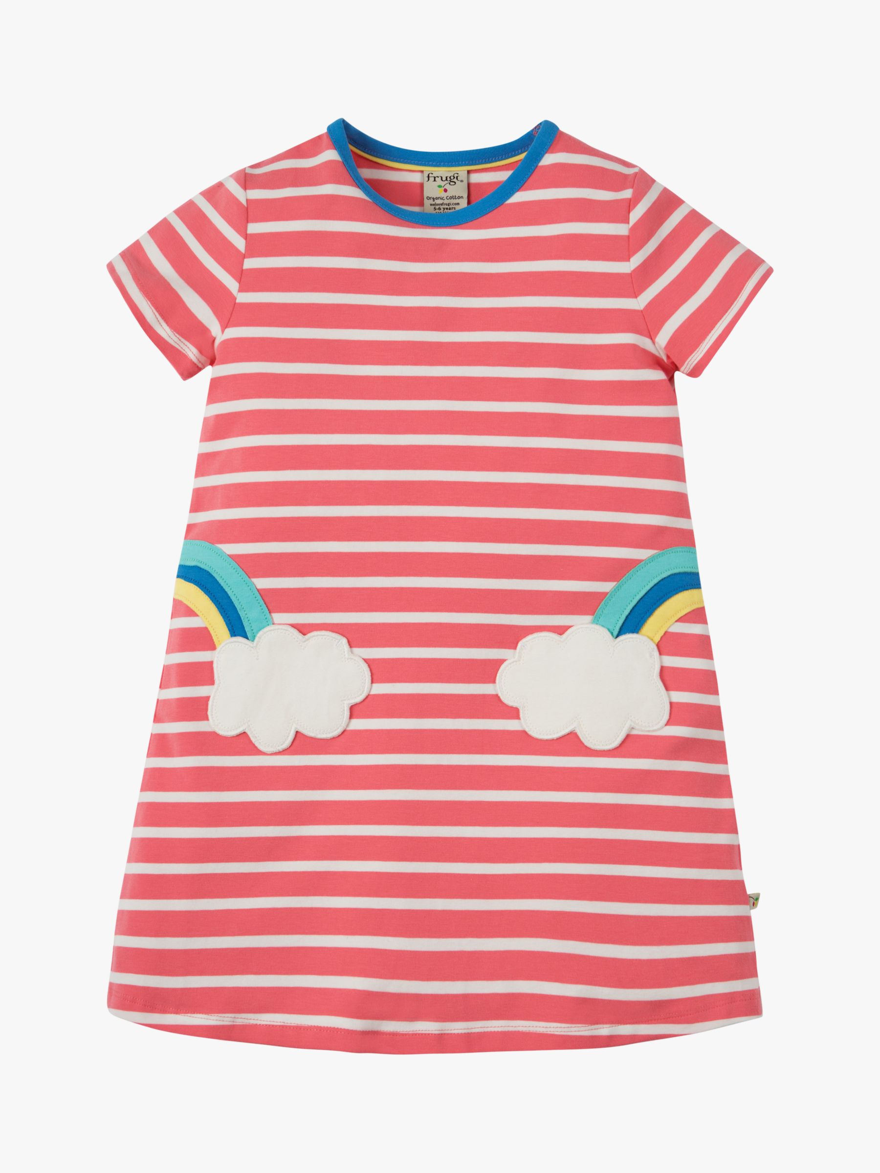 Frugi Children's Organic Cotton Stripe Rainbow Dress, Multi