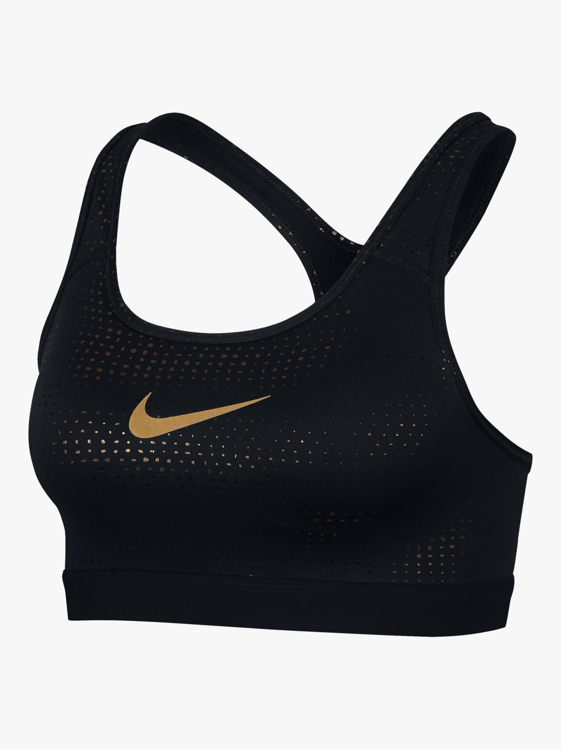 Women's Nike Gold Black shiny Sports Bra S