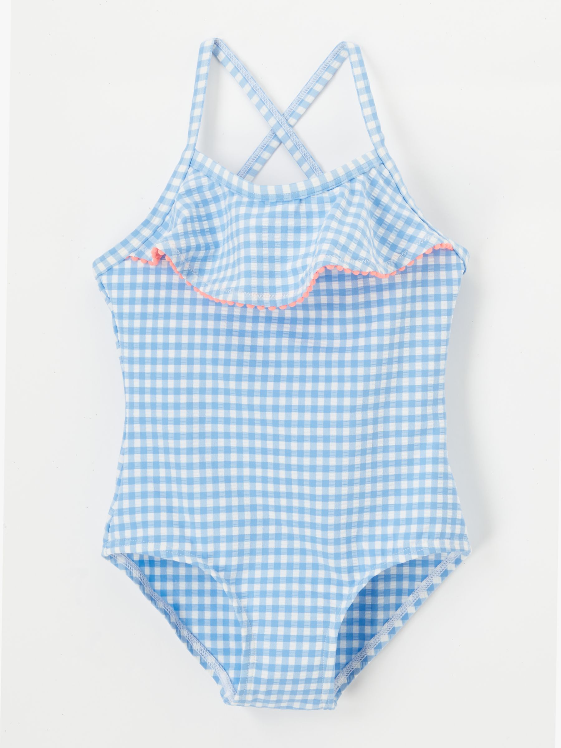 blue gingham swimsuit