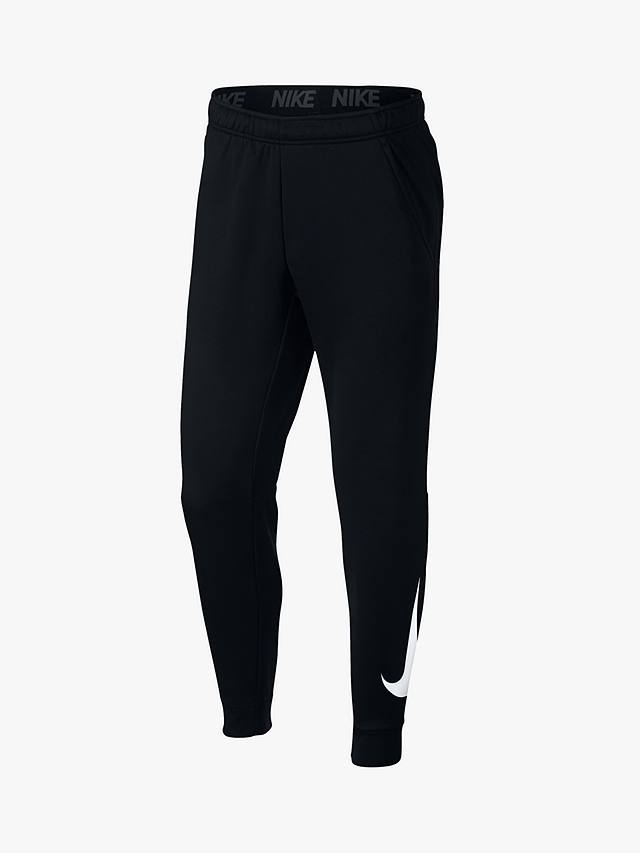 Nike Therma Tapered Training Tracksuit Bottoms, Black at John Lewis ...