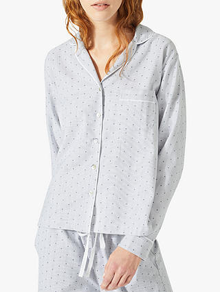 Jigsaw Molly Polka Dot Pyjama Set, Pale Grey