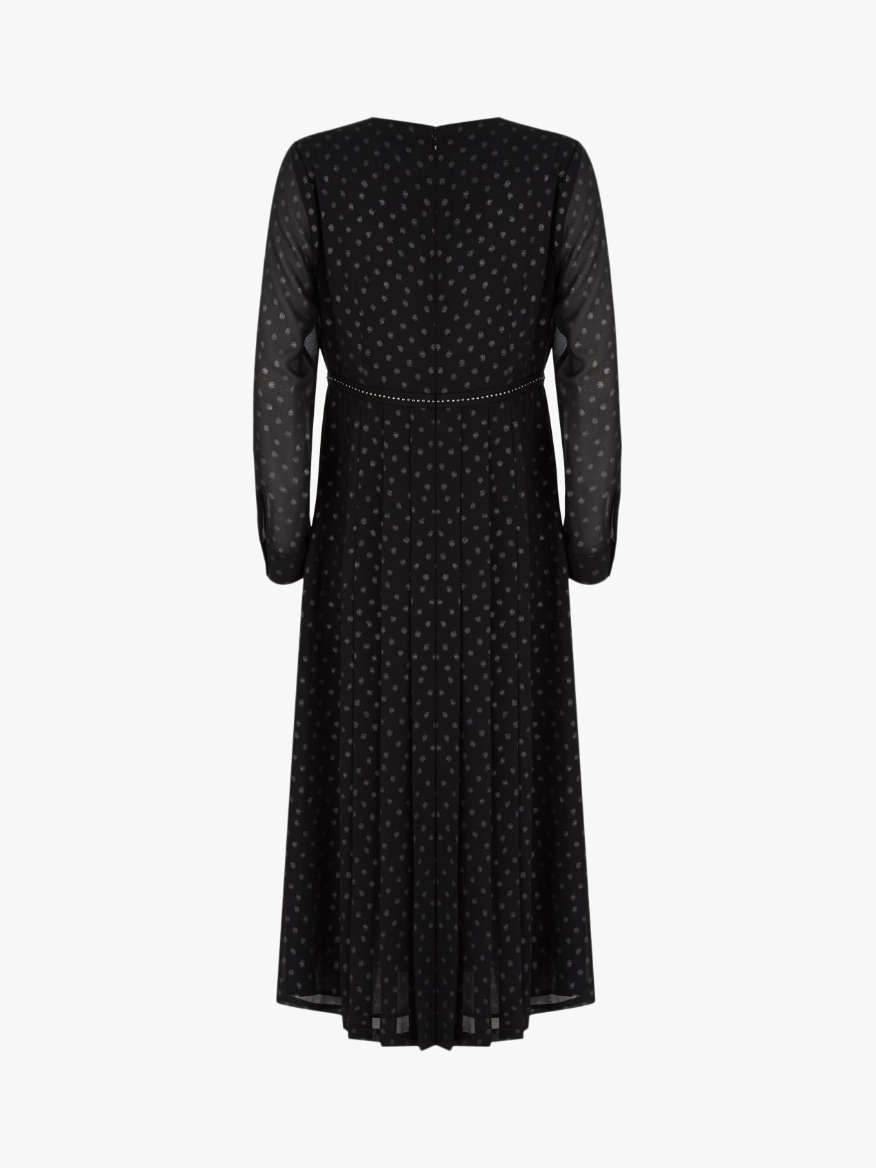 Mint Velvet Metallic Spot Midi Dress, Black at John Lewis & Partners