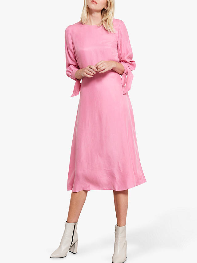 Mint Velvet Cupro Midi Dress, Pink