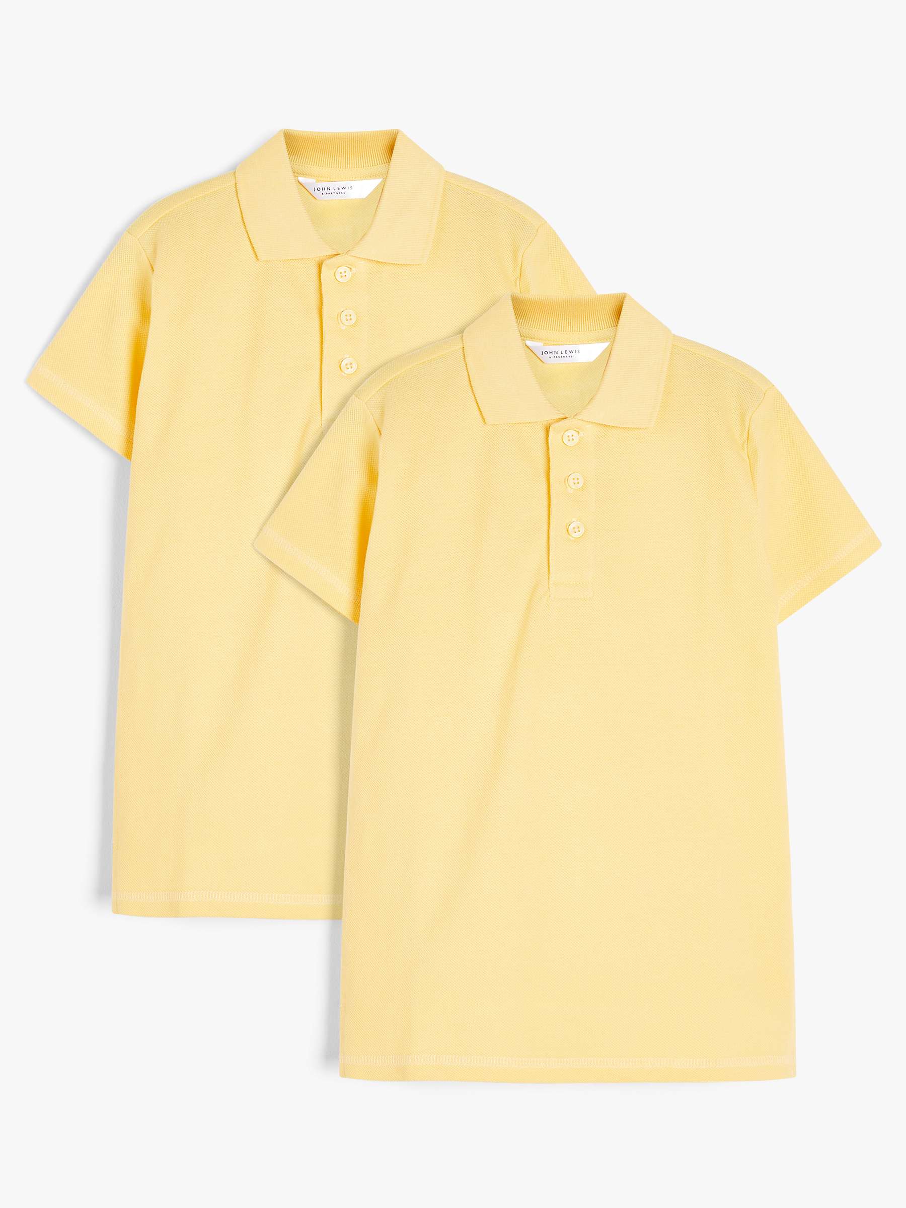 Buy John Lewis Unisex Pure Cotton Easy Care School Polo Shirt, Pack of 2 Online at johnlewis.com