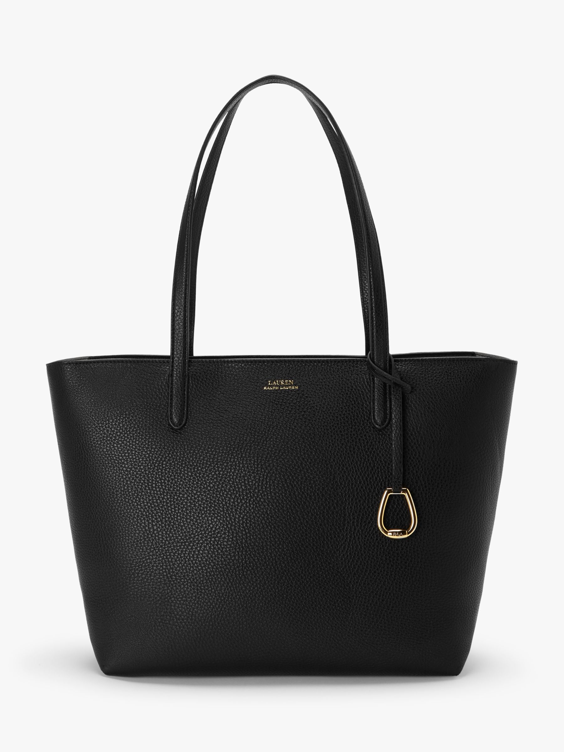Lauren Ralph Lauren Medium Tote Bag, Black/Taupe at John Lewis & Partners