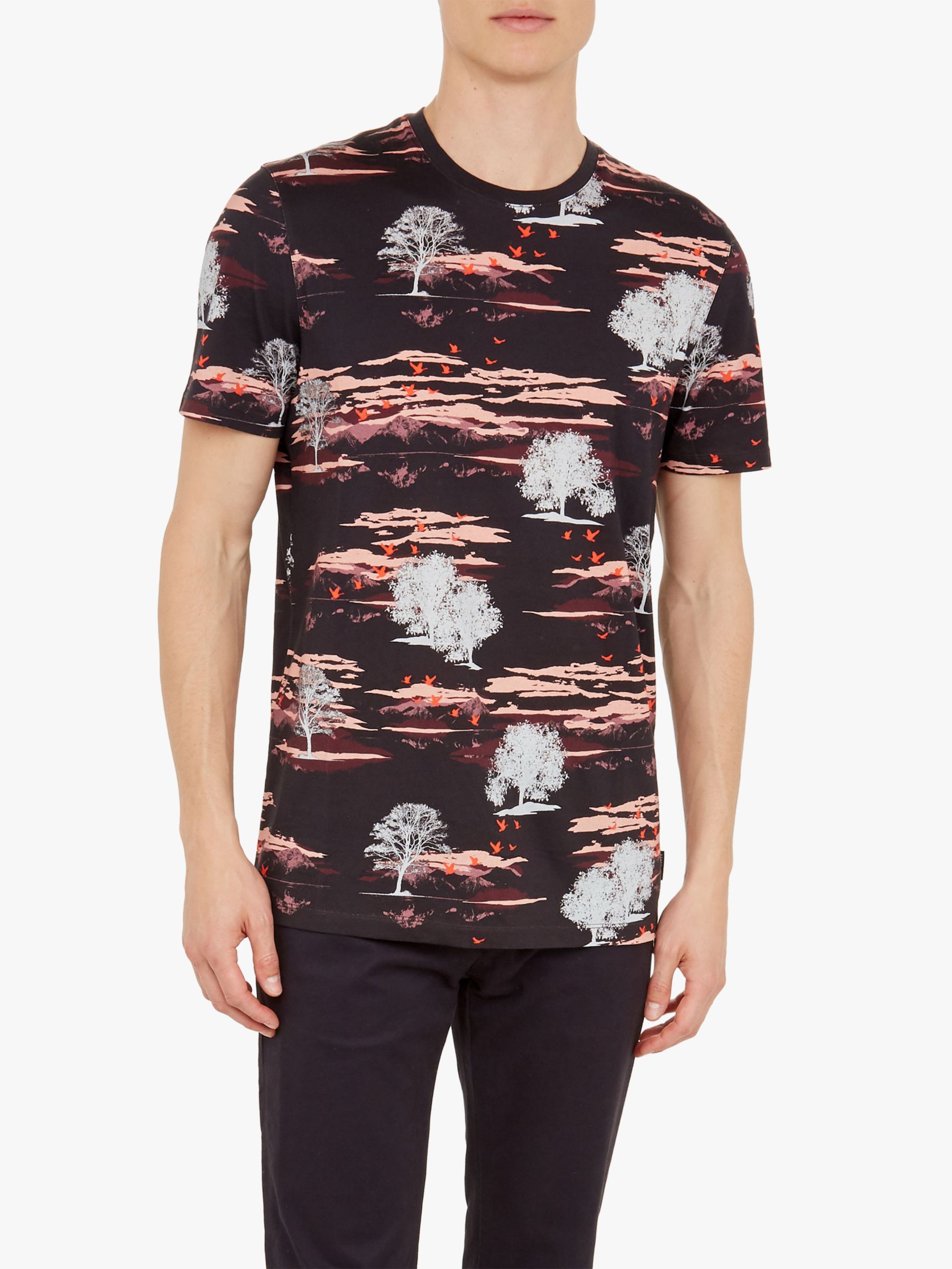 Ted Baker Happie All Over Printed T-Shirt, Dark Red