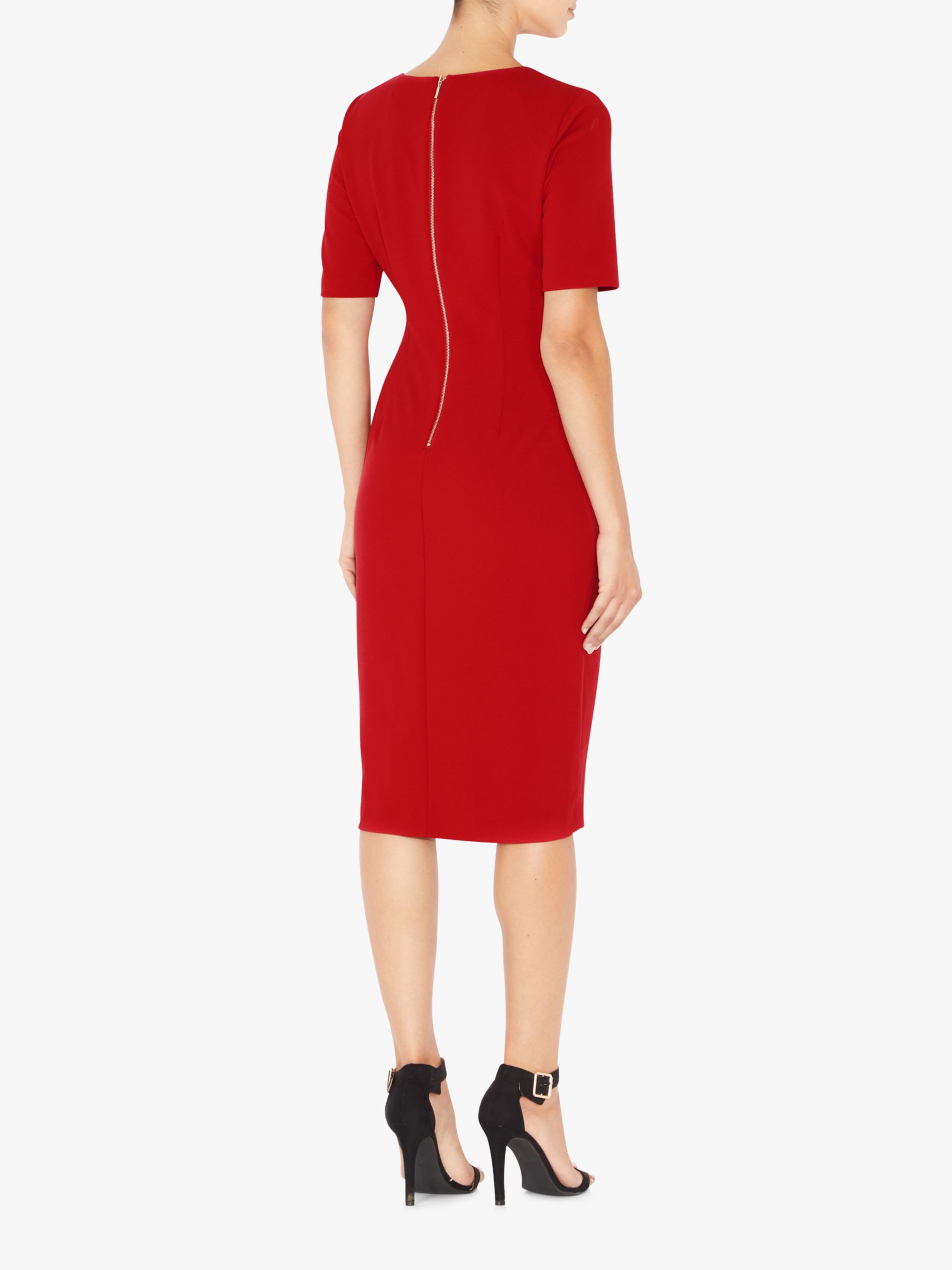 Adrianna Papell Crepe Waterfall Knit Dress, Red