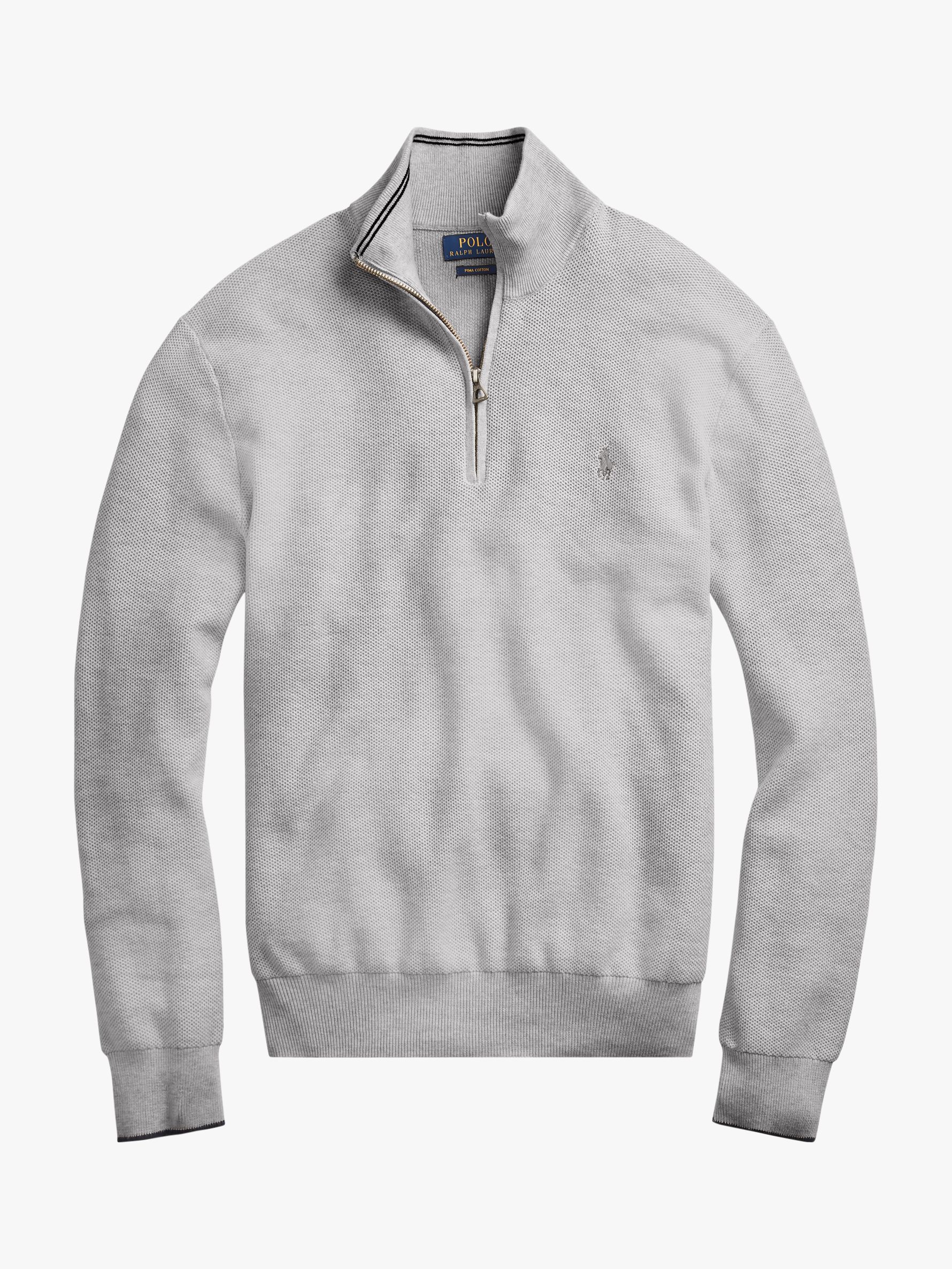 Polo Ralph Lauren Pima Cotton Half Zip Sweatshirt, Andover Heather, M