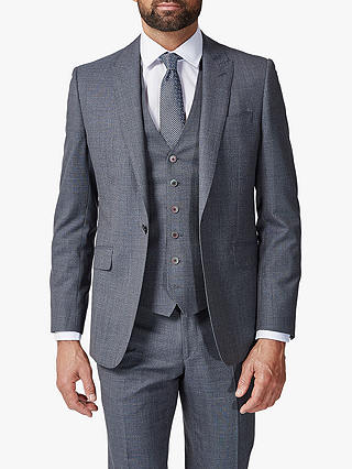 Richard James Mayfair Melange Sharkskin Slim Suit Jacket, Grey