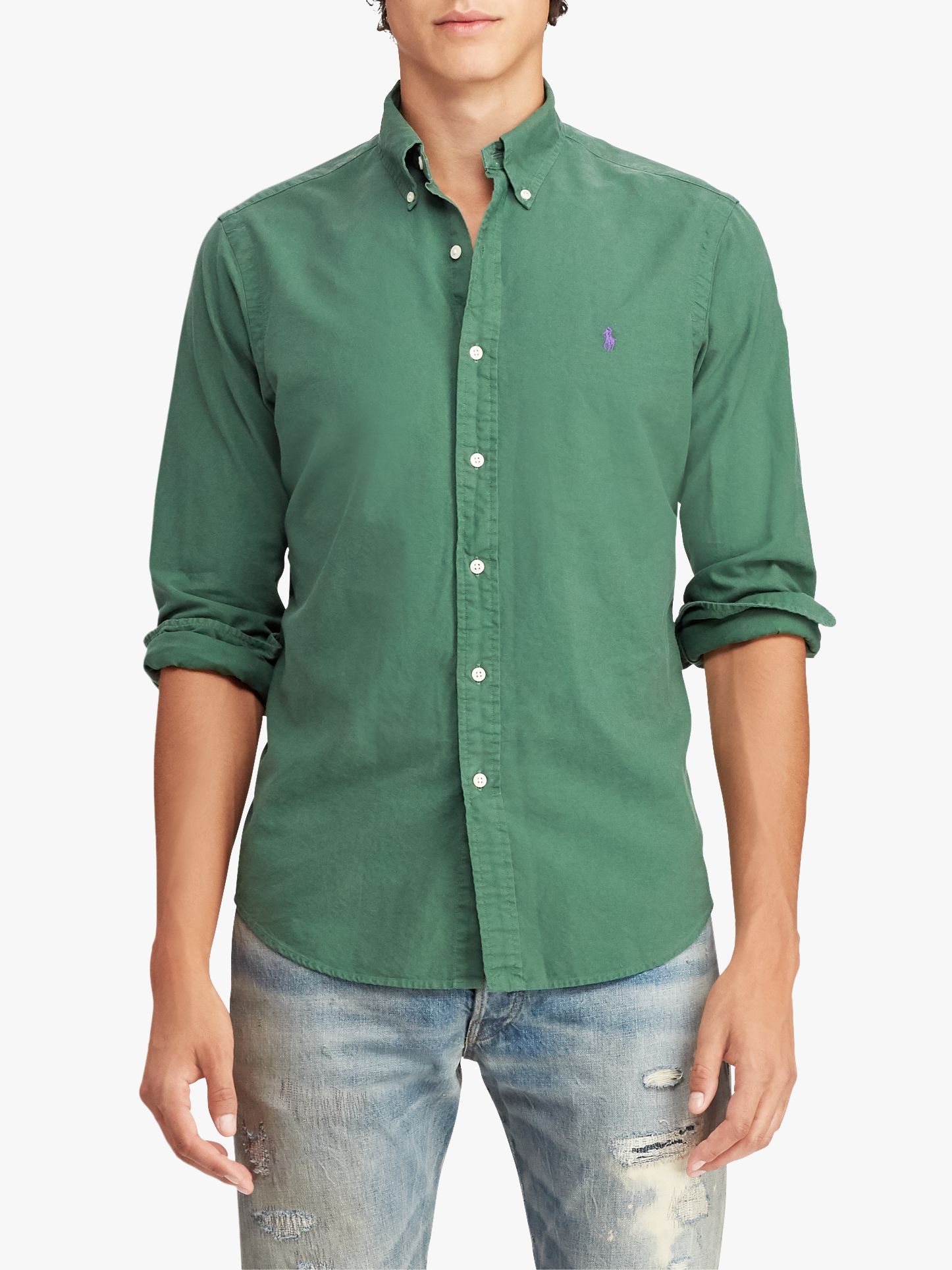 ralph lauren green oxford shirt