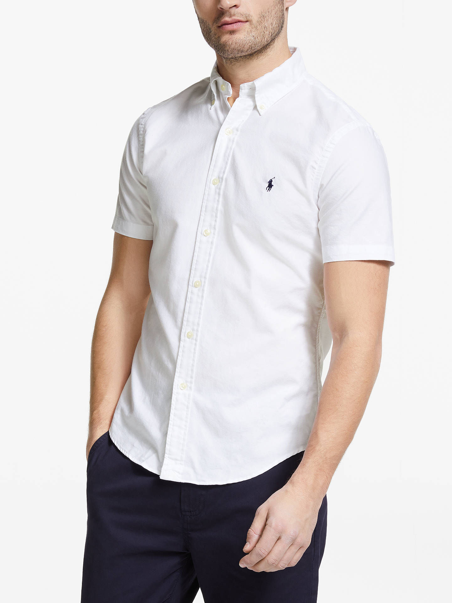 Polo Ralph Lauren Short Sleeve Shirt, White at John Lewis & Partners