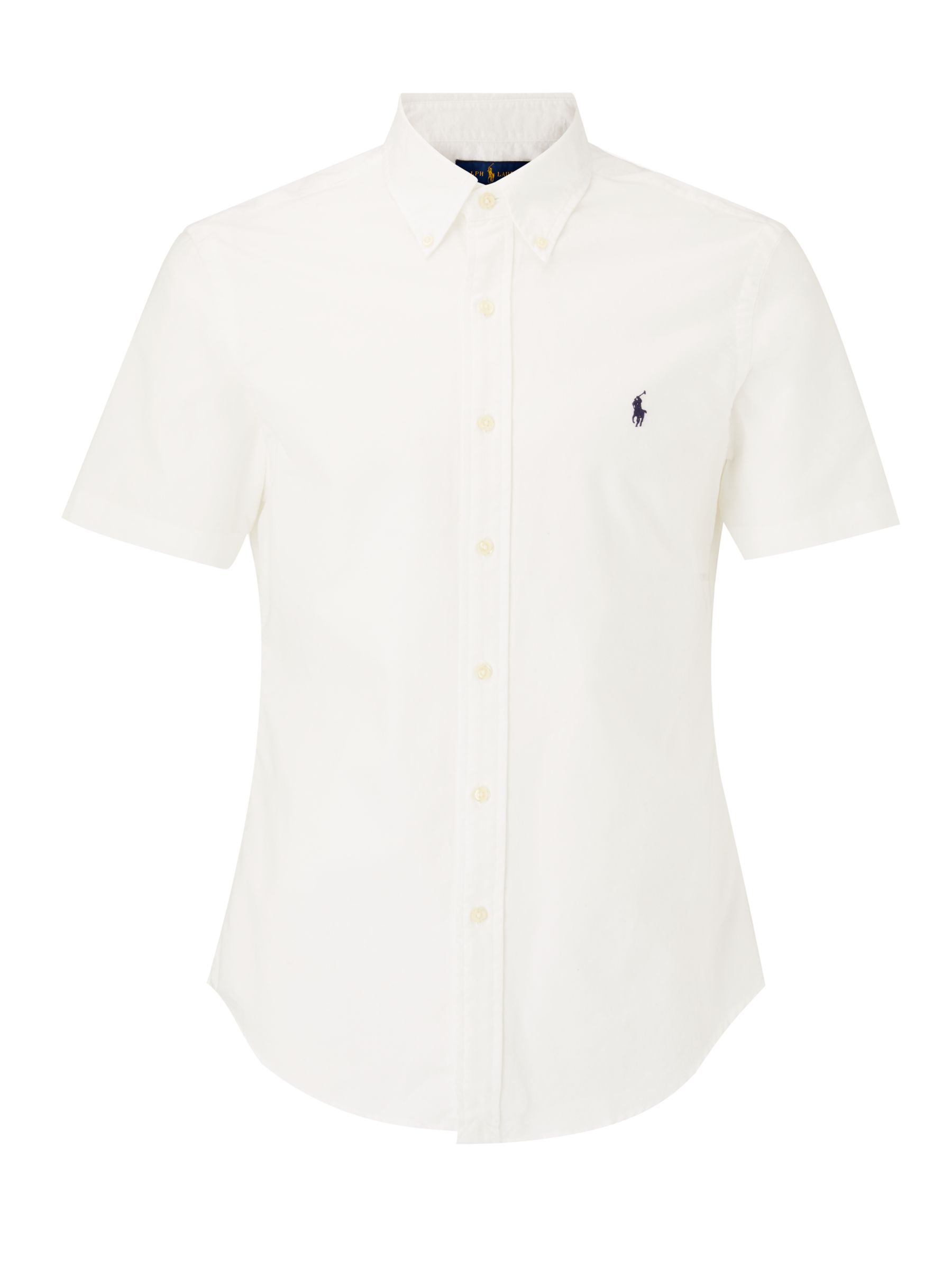 Polo Ralph Lauren Short Sleeve Shirt, White at John Lewis & Partners
