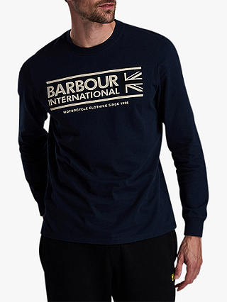 Barbour International Long Sleeve Logo T-Shirt, Navy