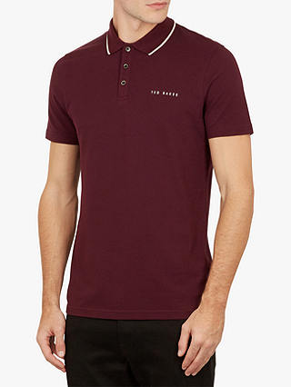 Ted Baker Bloko Branded Pique Polo Shirt, Purple