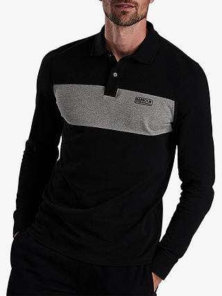 Barbour International Shift Long Sleeve Polo Shirt, Black