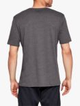 Under Armour Charged Cotton Short Sleeve Training Top, Charcoal Medium Heather/Black