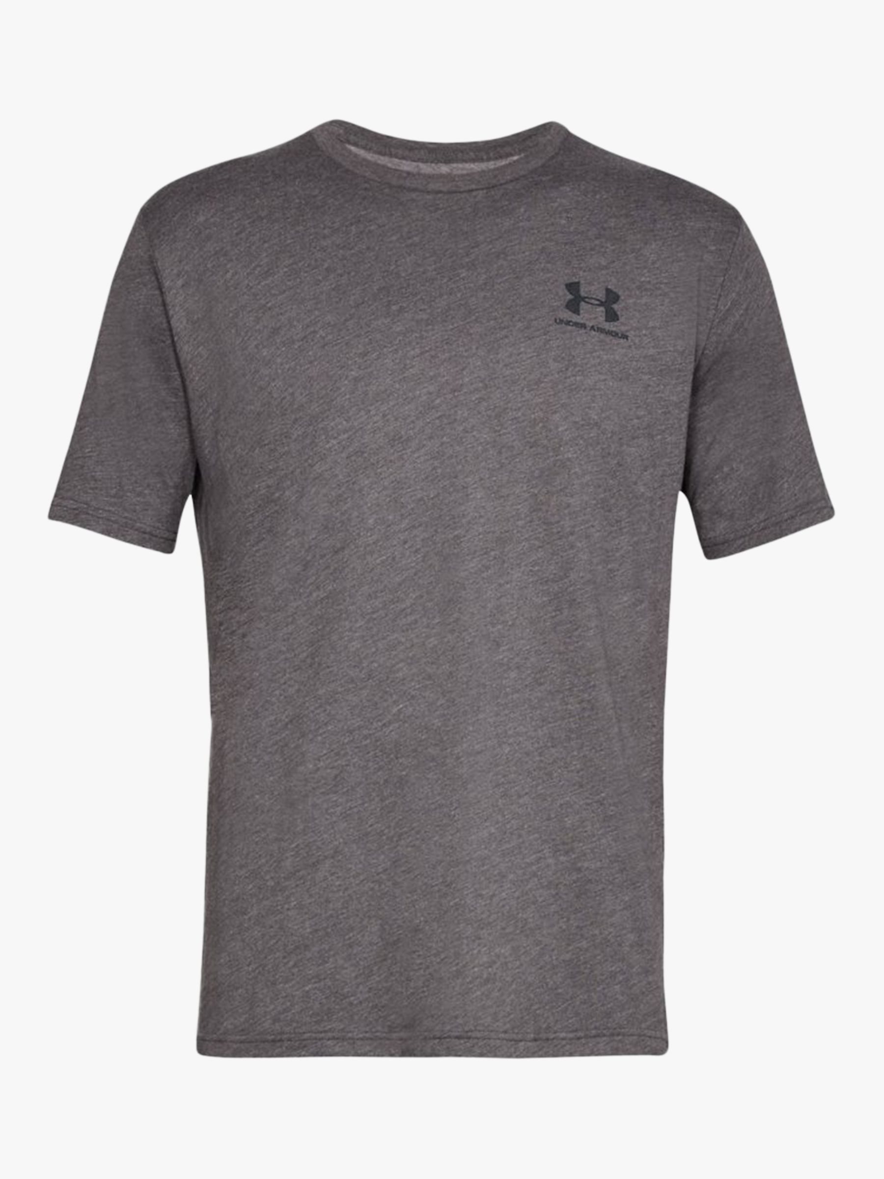 Under Armour Charged Cotton Short Sleeve Training Top, Charcoal Medium Heather/Black, S