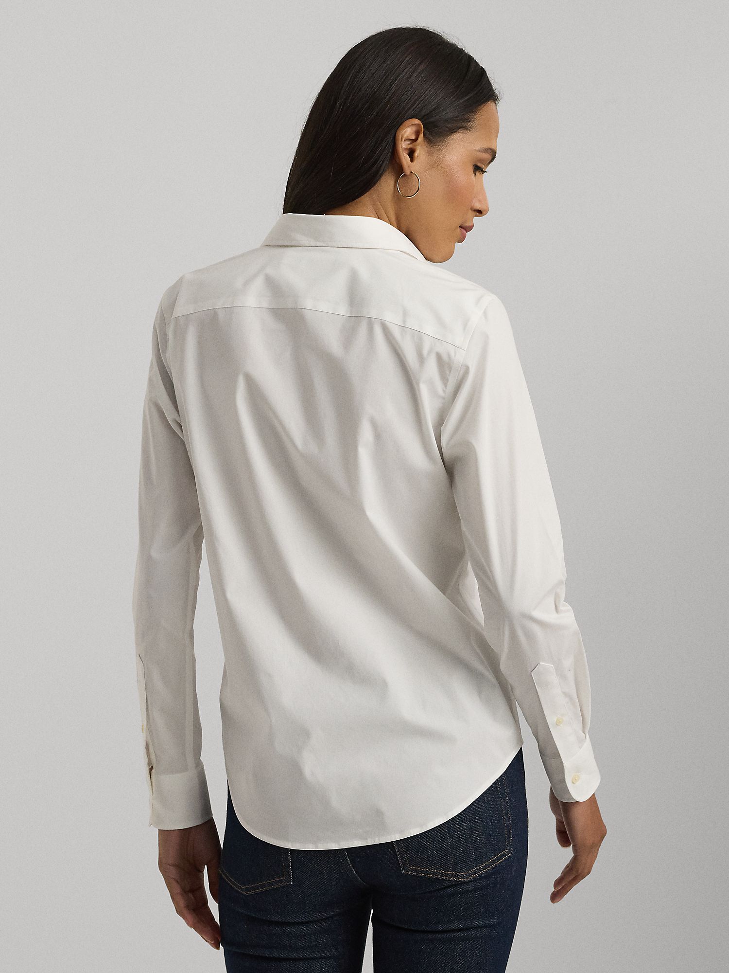 Lauren Ralph Lauren Jamelko Long Sleeve Shirt, White, L
