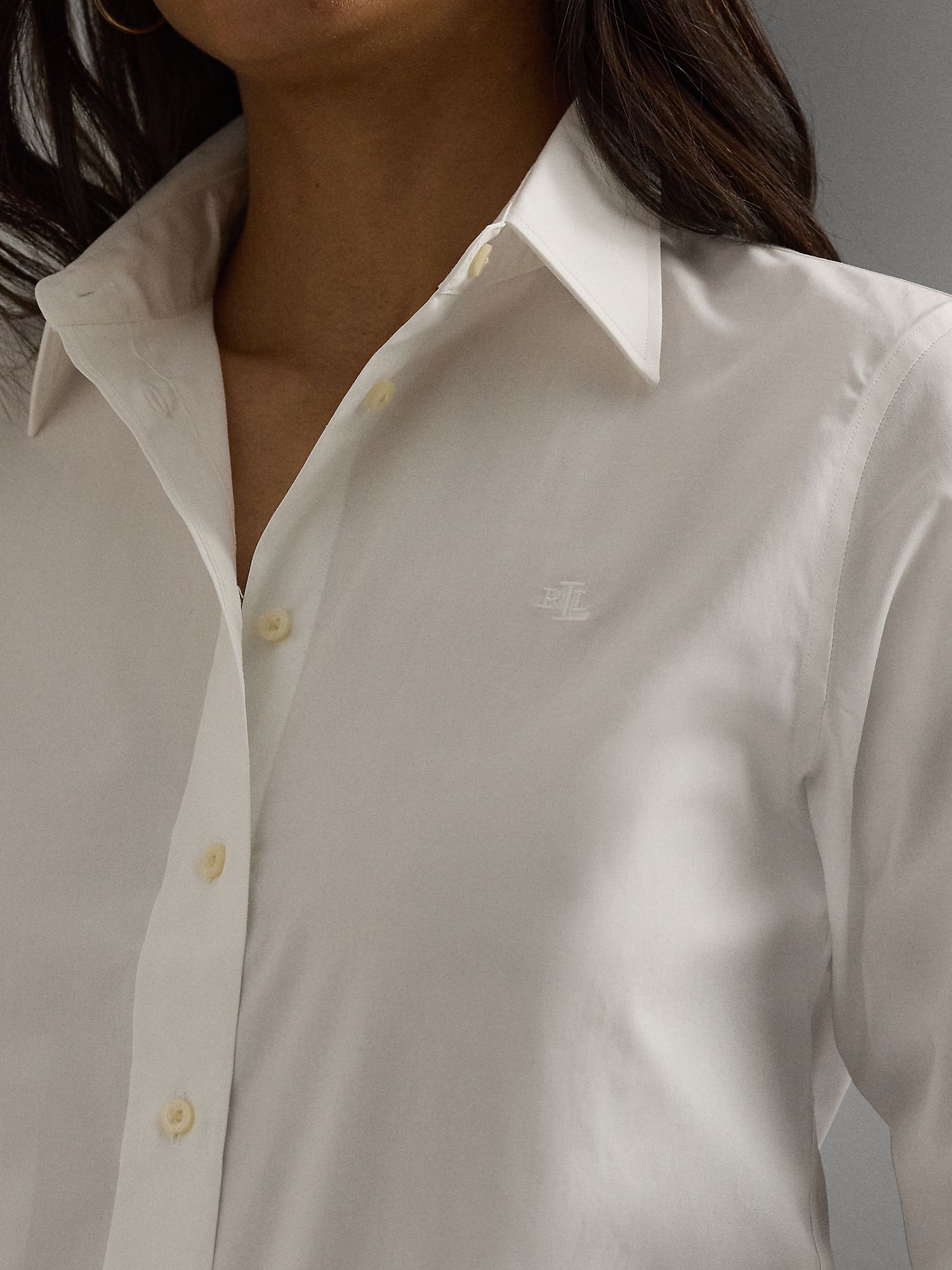 Lauren Ralph Lauren Jamelko Long Sleeve Shirt, White, L