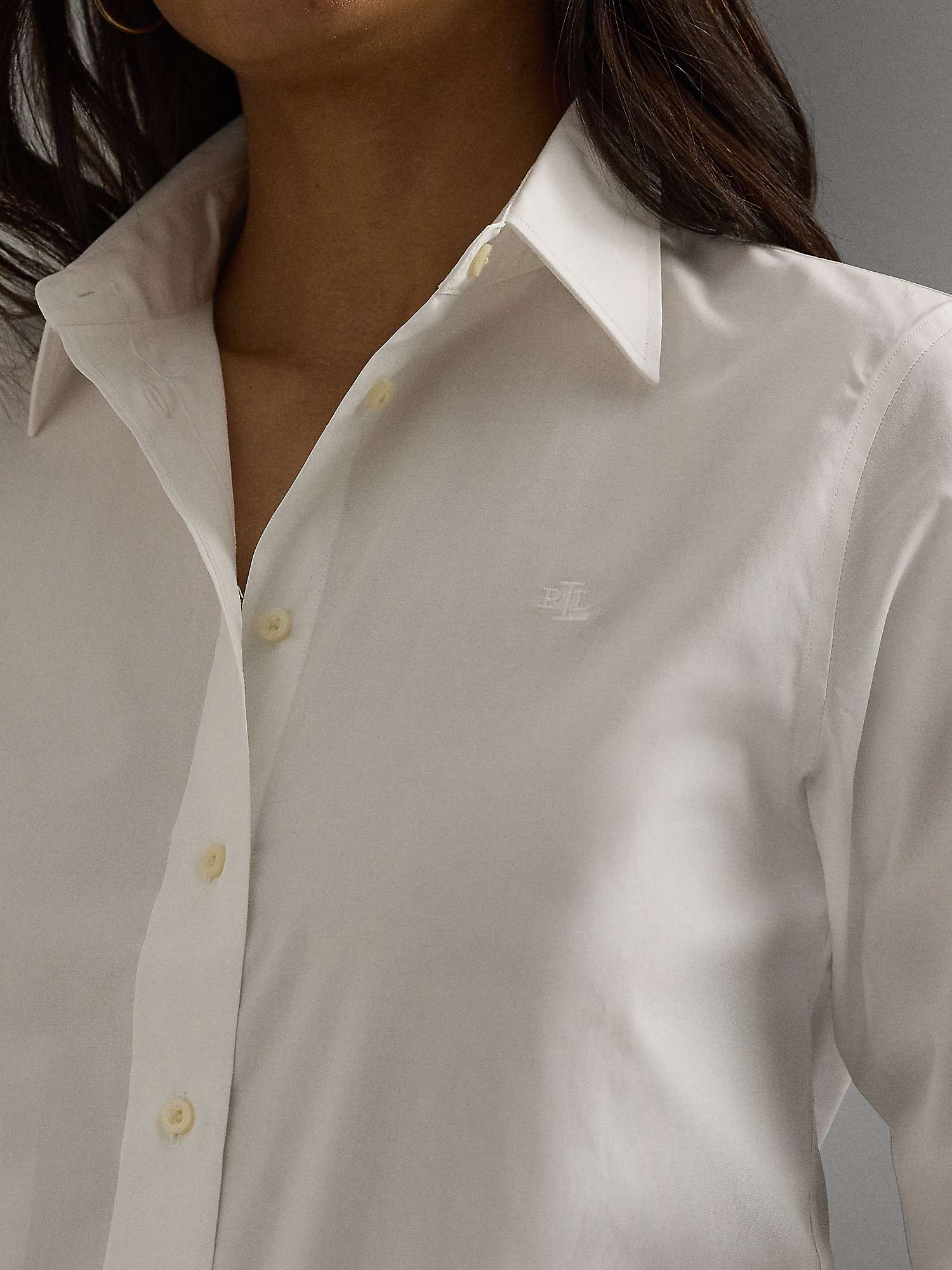 Buy Lauren Ralph Lauren Jamelko Long Sleeve Shirt, White Online at johnlewis.com