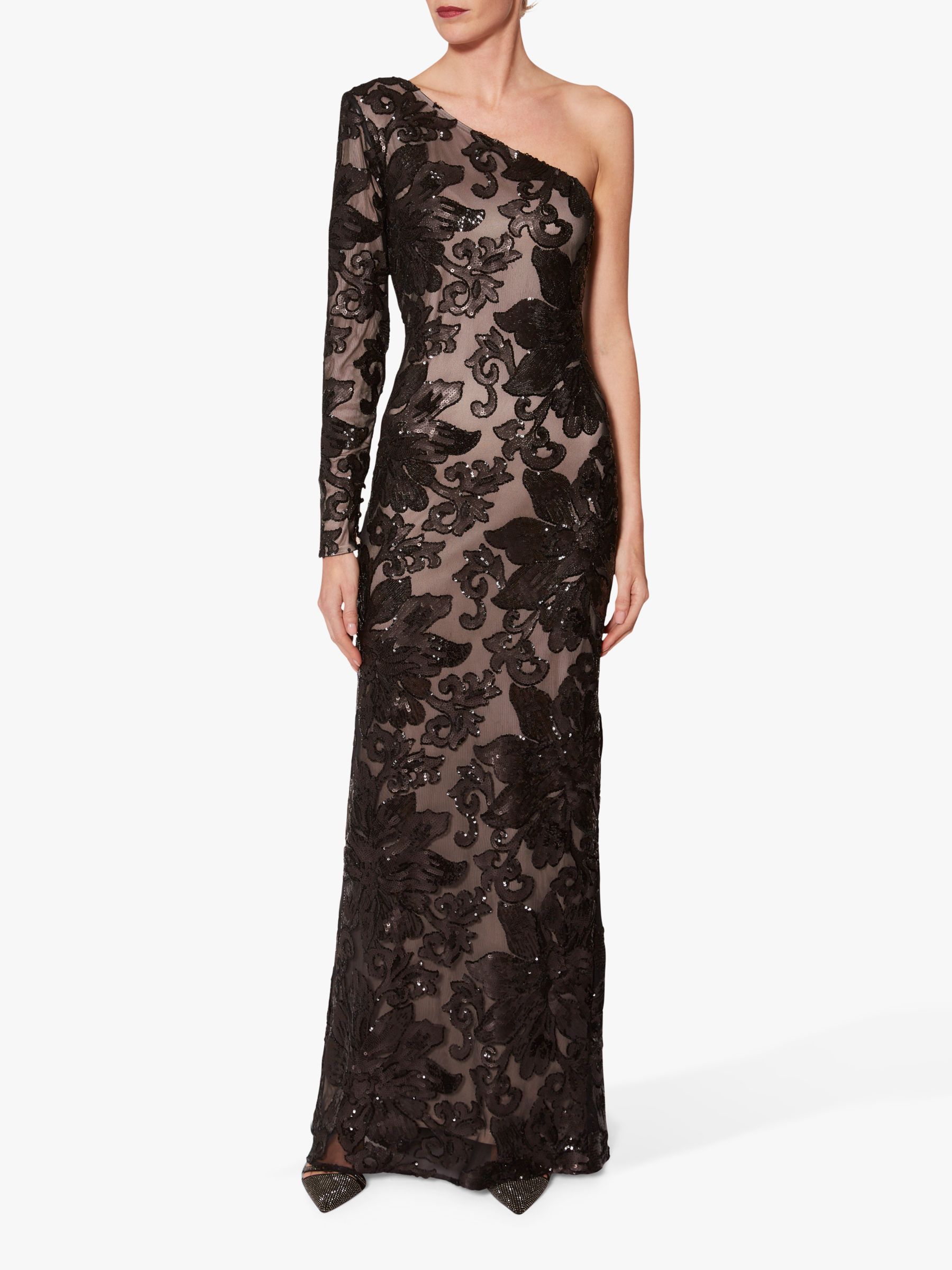 Gina Bacconi Contessa Sequin One Shoulder Maxi Dress