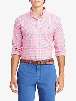 Polo Ralph Lauren Classic Fit Gingham Shirt, Pink/White