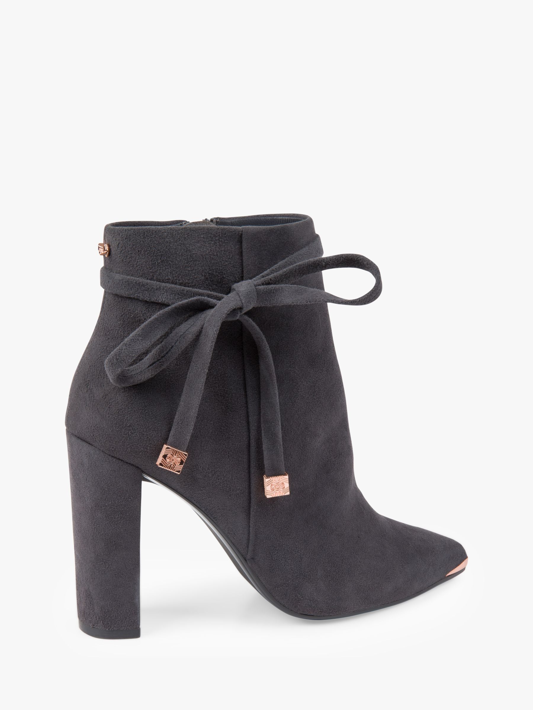 qatena suede bow detail ankle boots